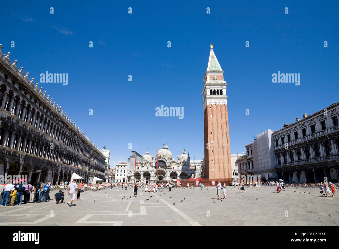 Piazza San Marco Square, St Mark's Campanile, Venice, Veneto, Italy, Europe Stock Photo