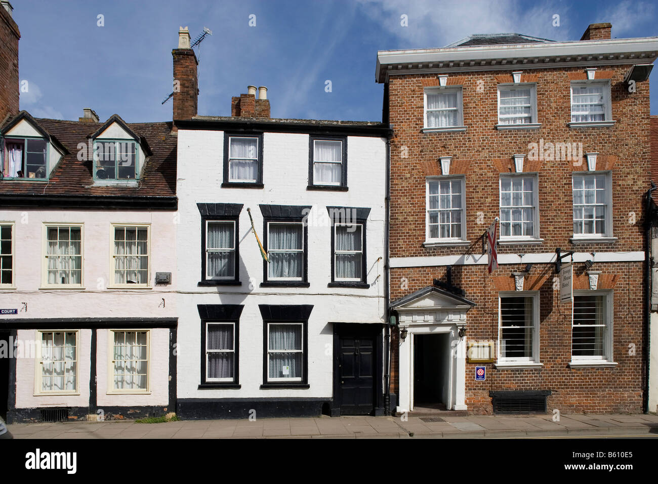 Tewkesbury Church Street typical houses Half timbered buildings