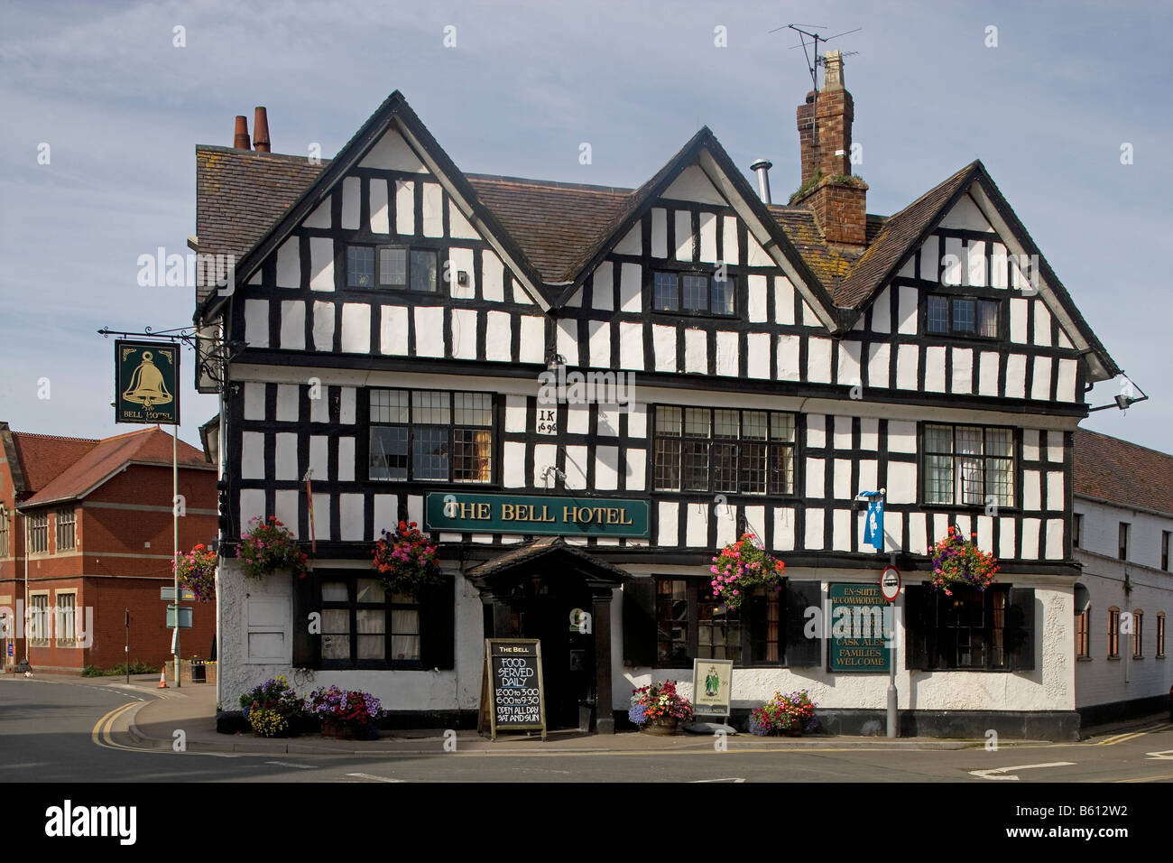 Tewkesbury Church Street typical houses Half timbered buildings