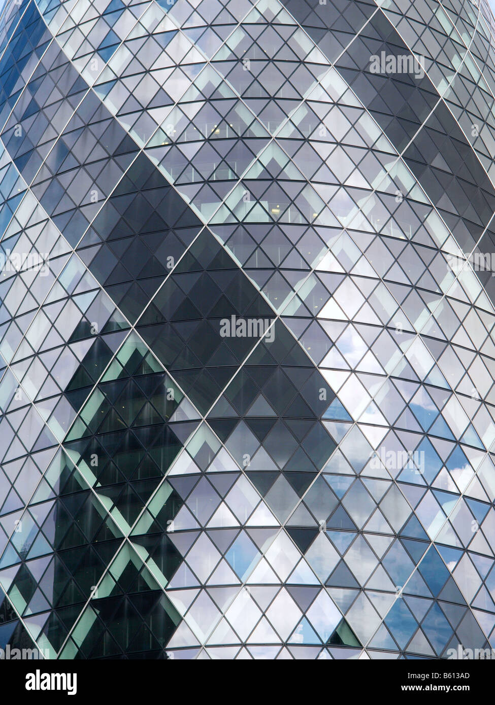 Gherkin Swiss Reinsurance building detail London city UK Stock Photo