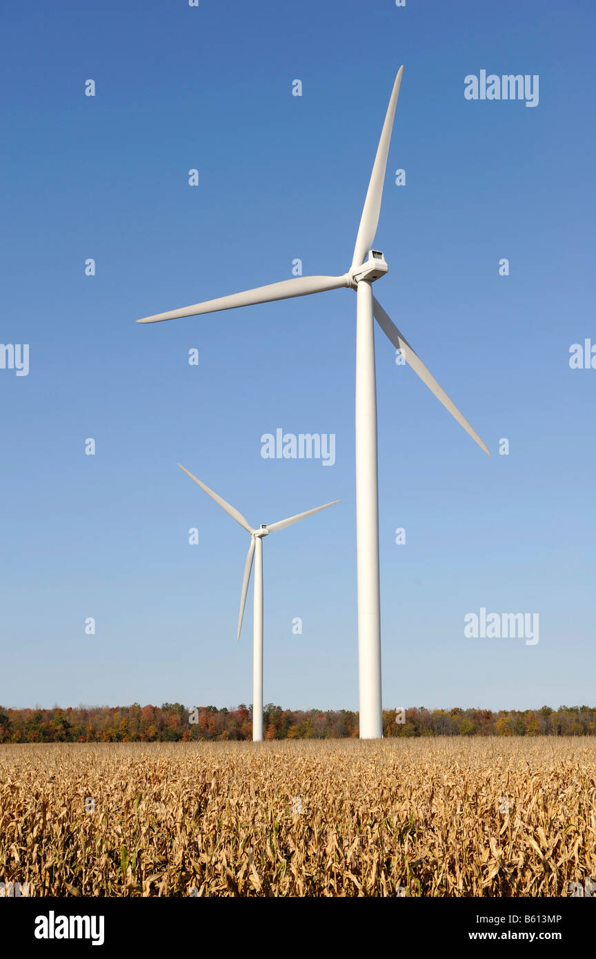 Minnesota wind turbine windmill on farm field generate electricity