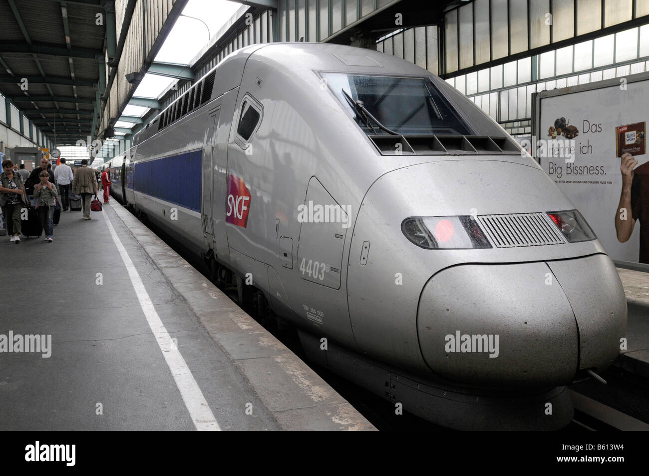 TGV, train to Paris, Stuttgart Central Station, Baden-Wuerttemberg Stock Photo