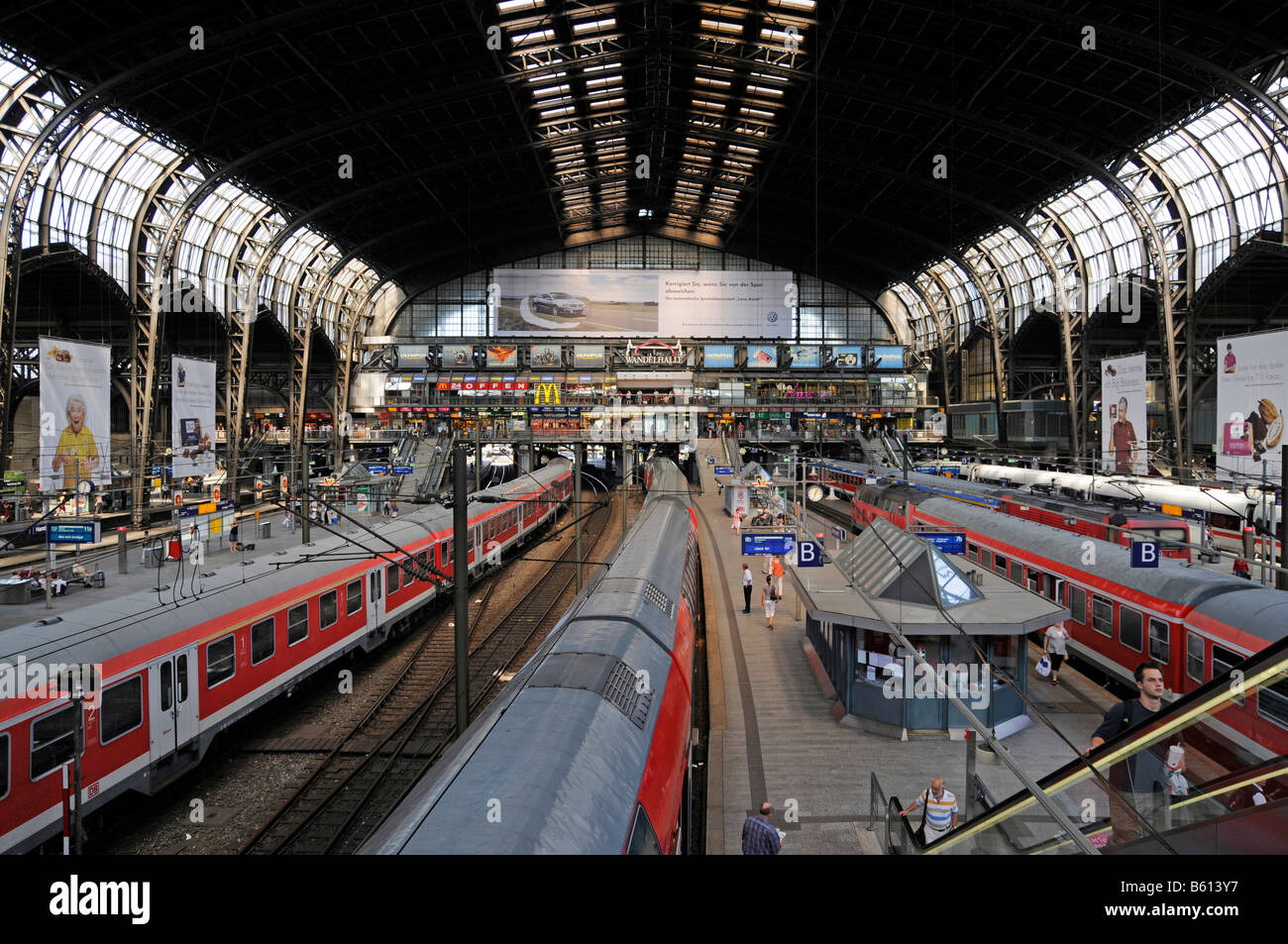 Main railway station of Hamburg, partial view, Hamburg Stock Photo