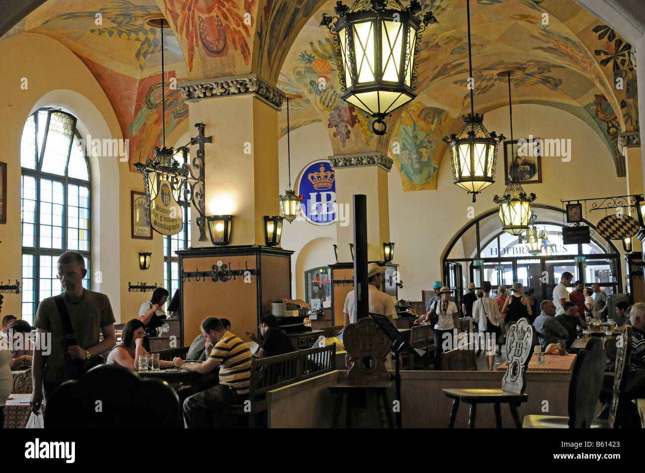 Partial interior view of Hofbraeuhaus, Munich, Bavaria Stock Photo - Alamy