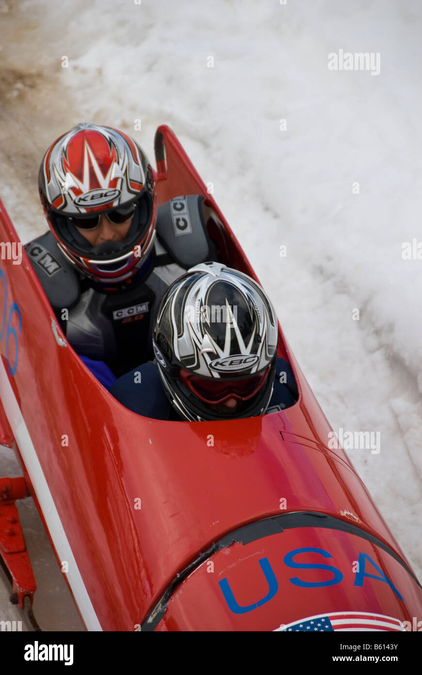 Driver and brakeman await their bobsled start, Utah Olympic Park, Park ...