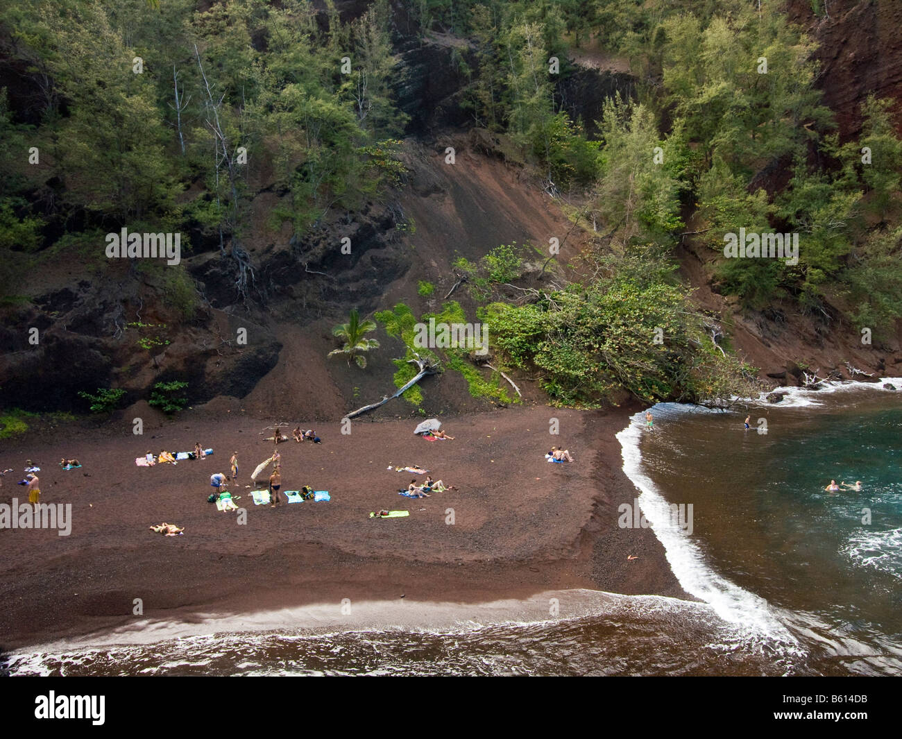 Kaihalulu, Red Sand Beach, Hana, Maui, Hawaii Stock Photo Alamy