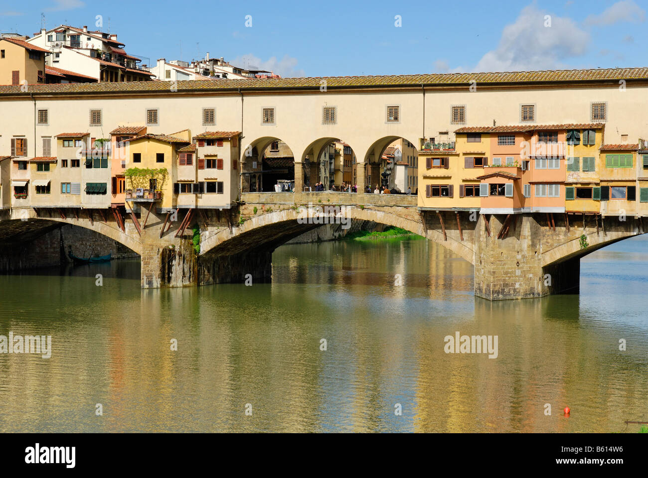 Ponte Vecchio Bridge on the bank of the river Arno, UNESCO World ...