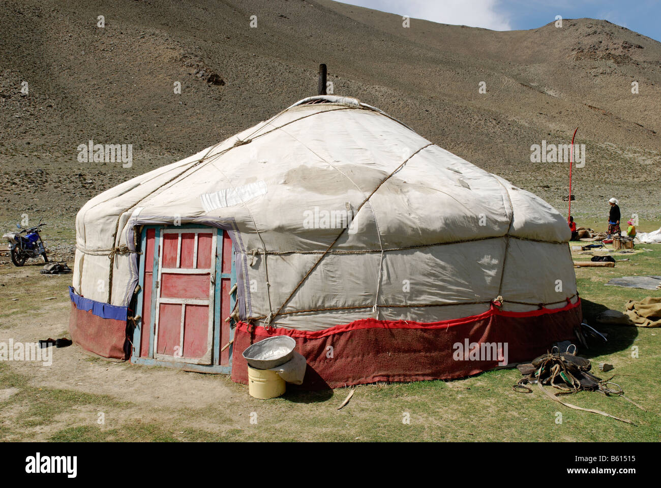 Nomadic yurt, Altai, Kazakhstan, Aimak Bayan Ulgi, Mongolia, Asia Stock Photo