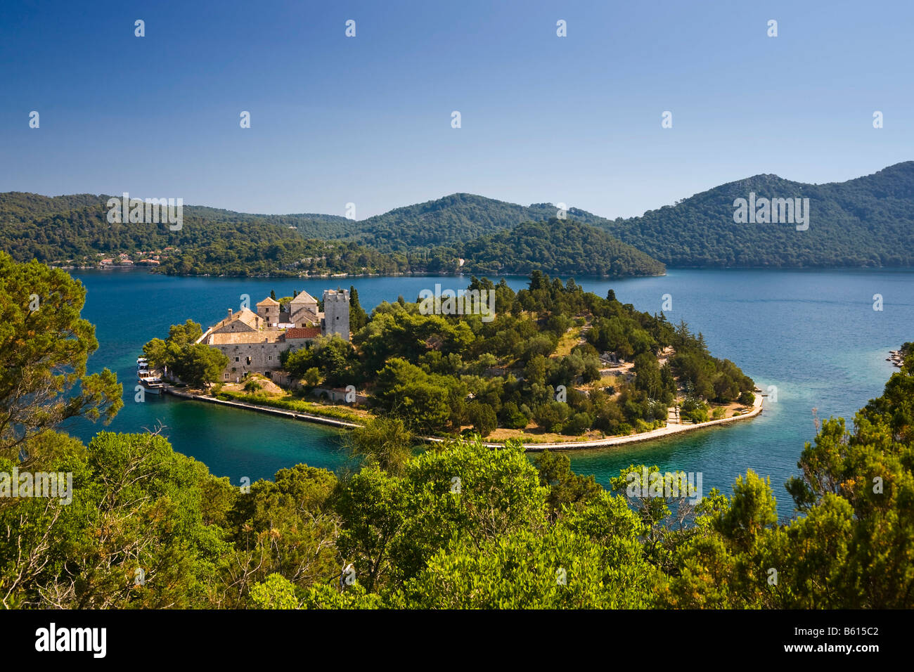 Benedictine Monastery On St Mary Island In Veliko Jezero Large Lake Benedictine Monastery On St Mary Island In Veliko Jezero Large Lake