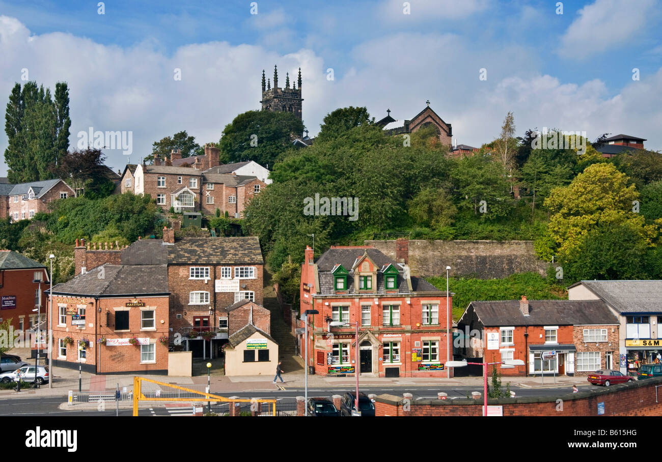 Urban view of the Town of Macclesfield, Cheshire, England, UK Stock Photo