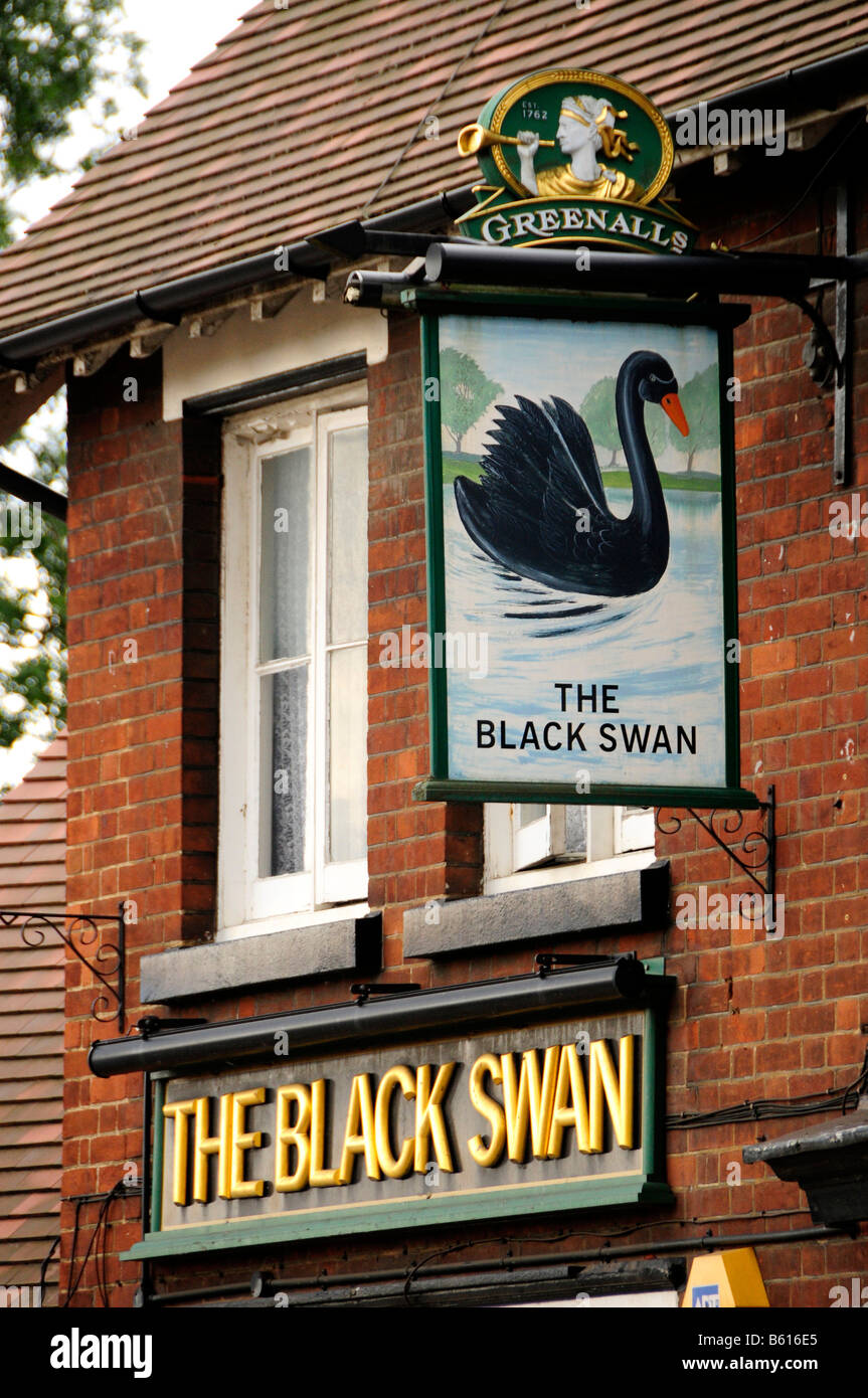 The Black Swan, pub sign in Shefford, Bedfordshire, England, United  Kingdom, Europe Stock Photo - Alamy