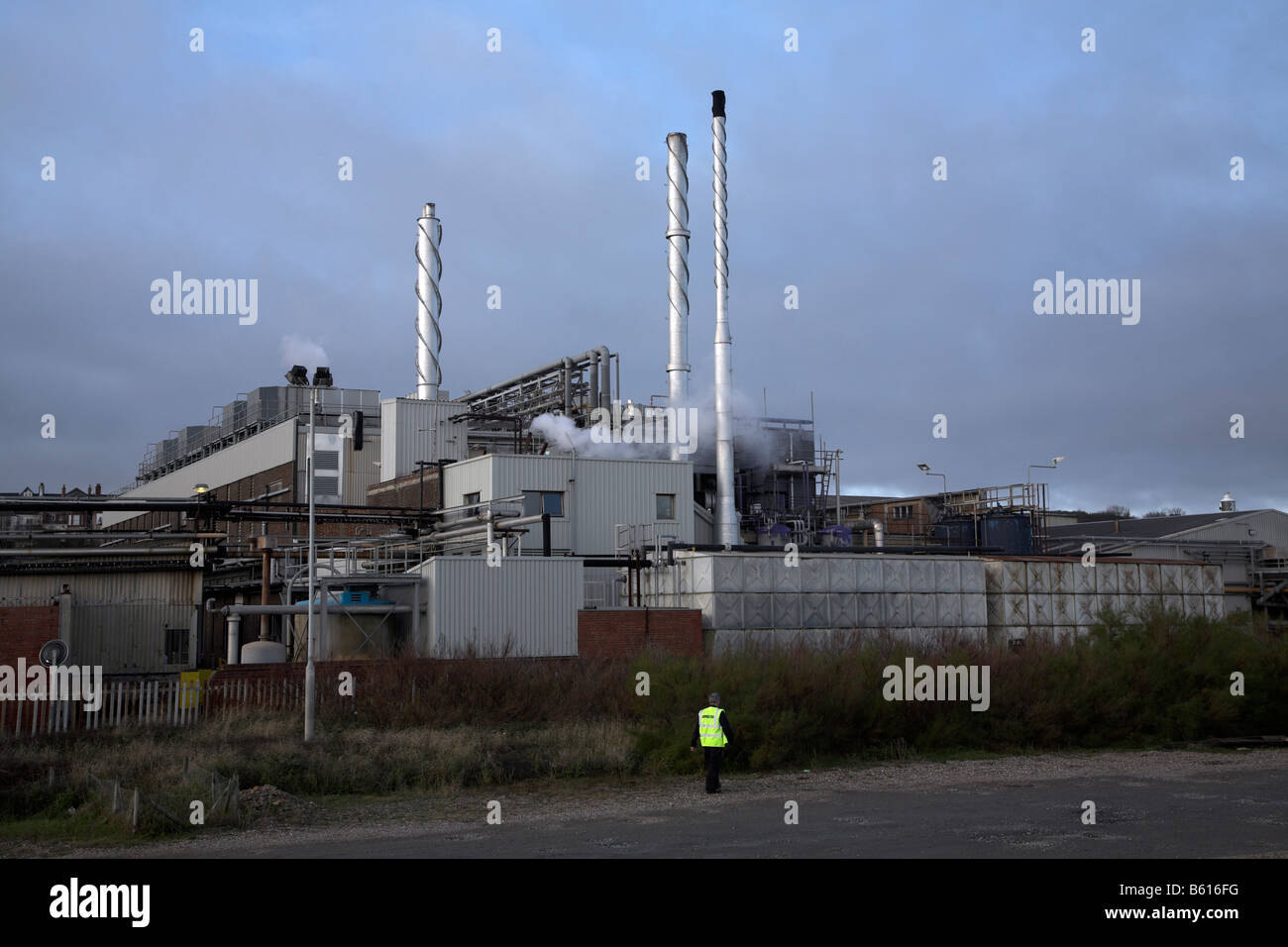Chimneys and industrial buildings Bird's Eye factory Lowestoft Suffolk