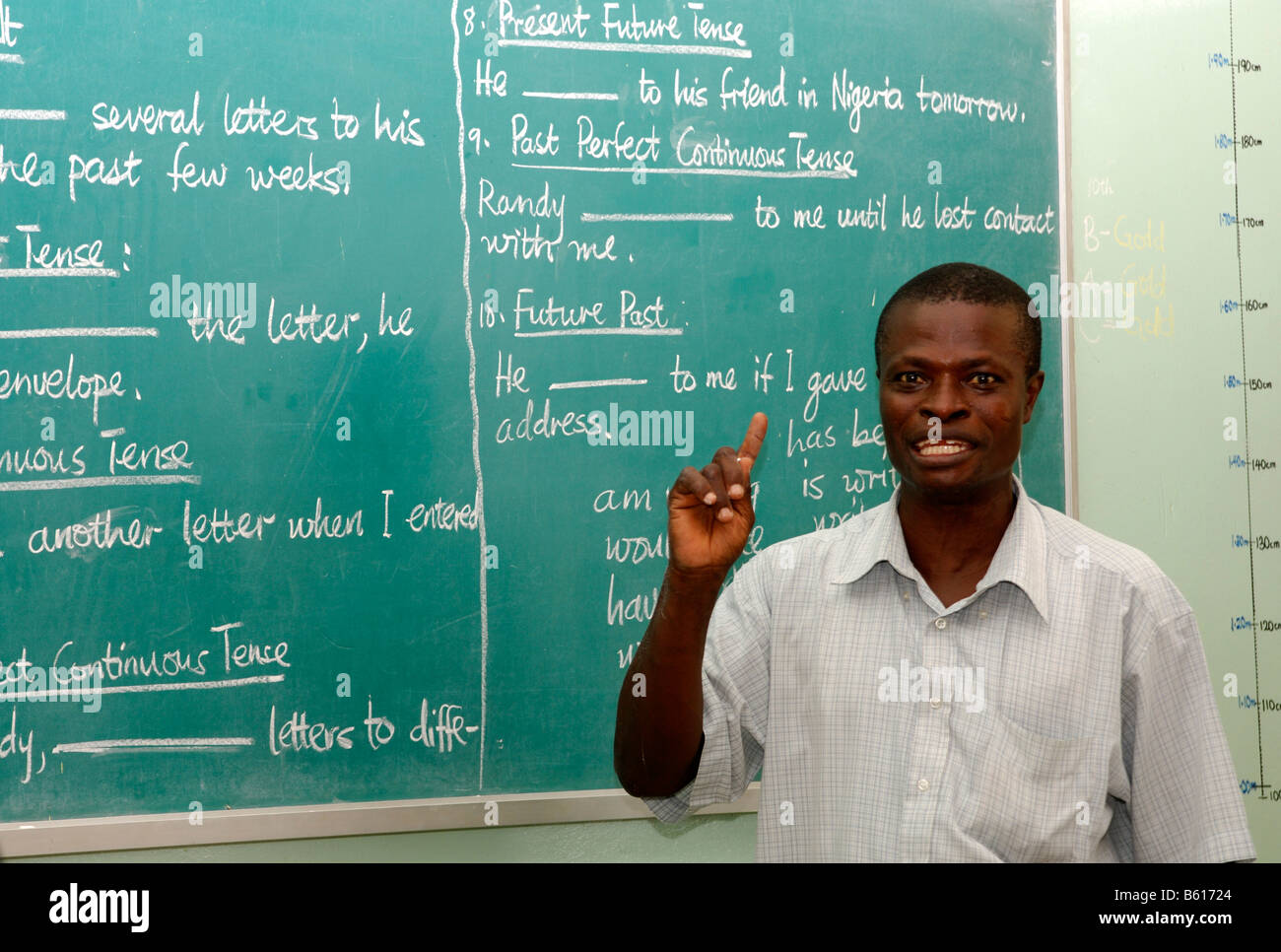English teacher of the De Youngsters International School, Accra, Germany Stock Photo
