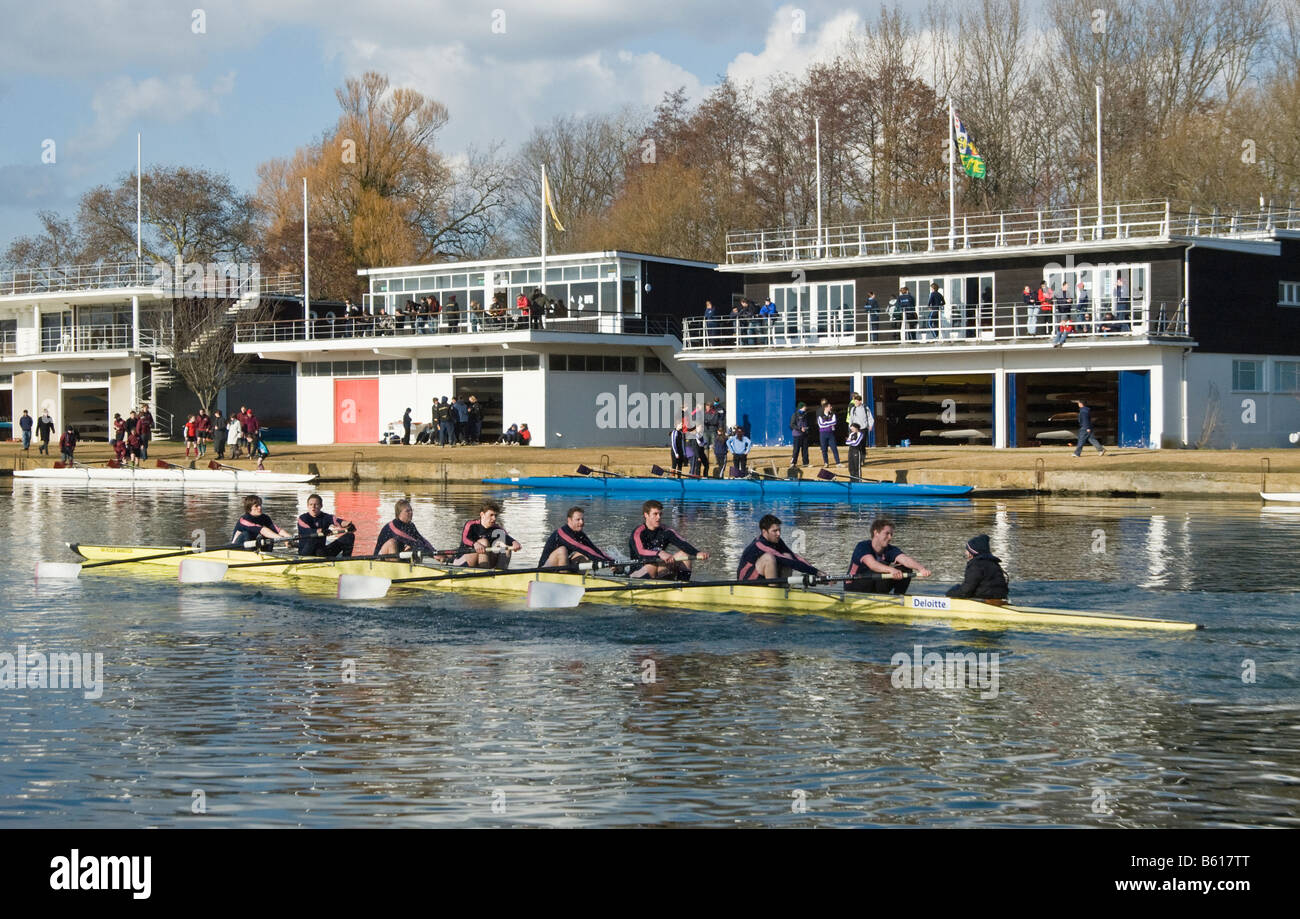 Torpids college rowing competition on the Thames Oxford Oxfordshire
