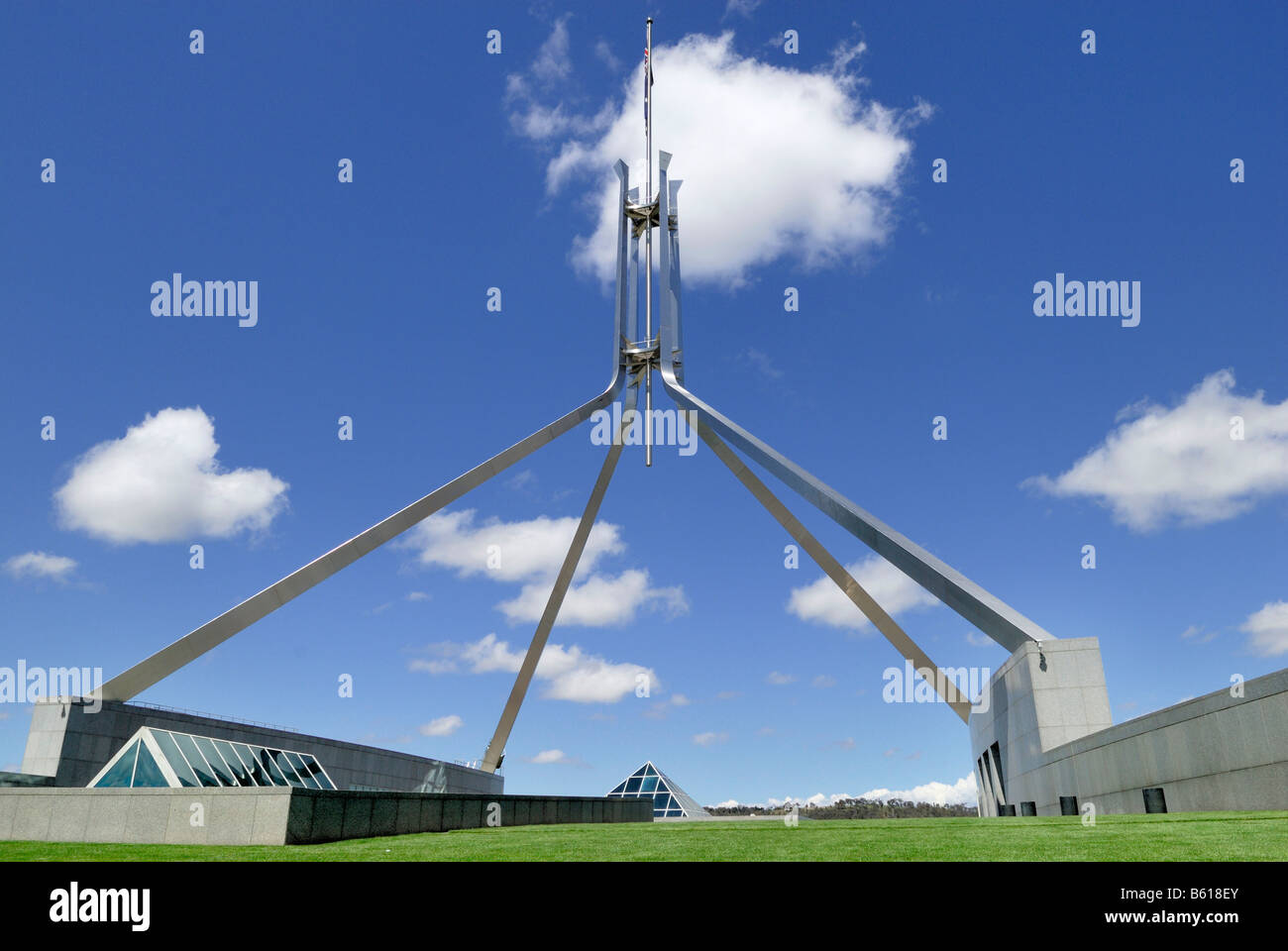 On the roof terrace of the New House of Parliament, Canberra, Australia Stock Photo