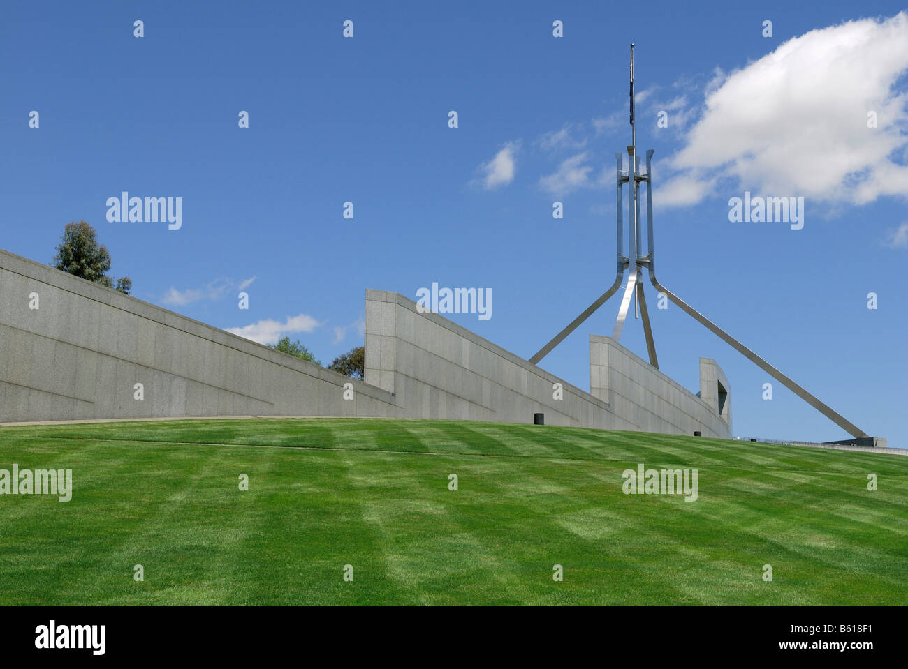 On the roof terrace of the New House of Parliament, Canberra, Australia Stock Photo