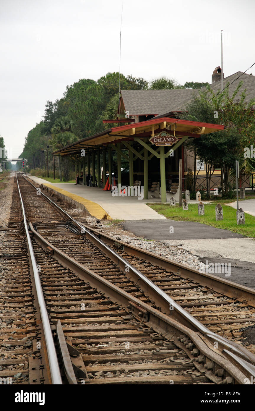 Deland Amtrak Railroad Station central Florida America USA Stock Photo