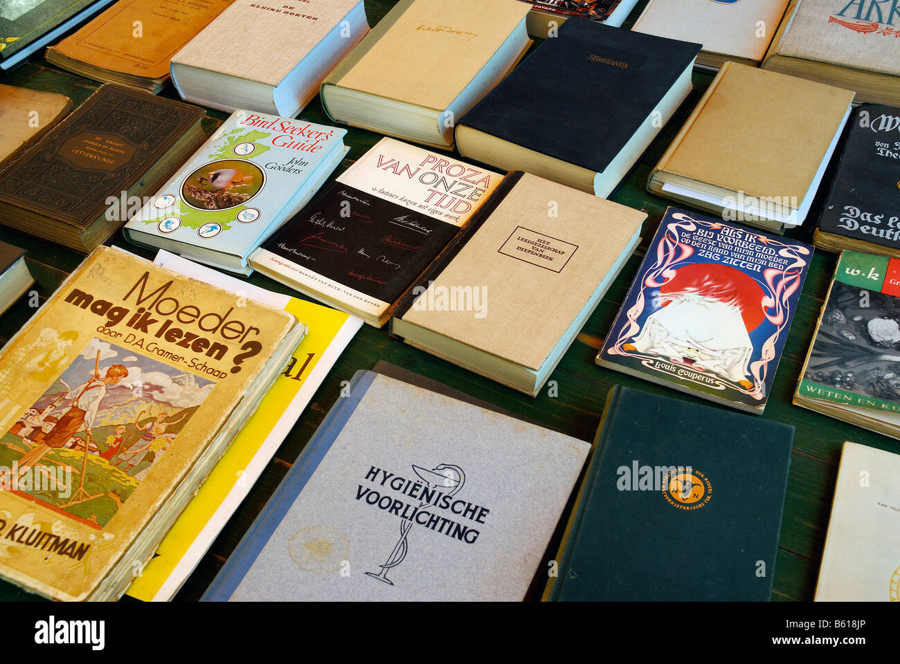 Old Dutch books, secondhand Stock Photo Alamy