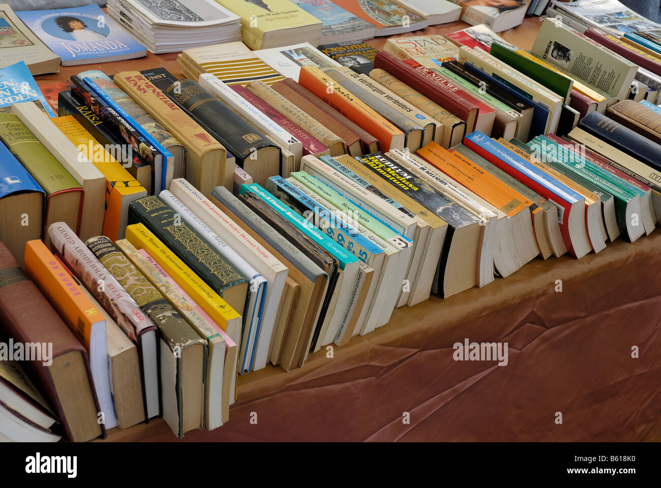 Old Dutch books, secondhand Stock Photo Alamy