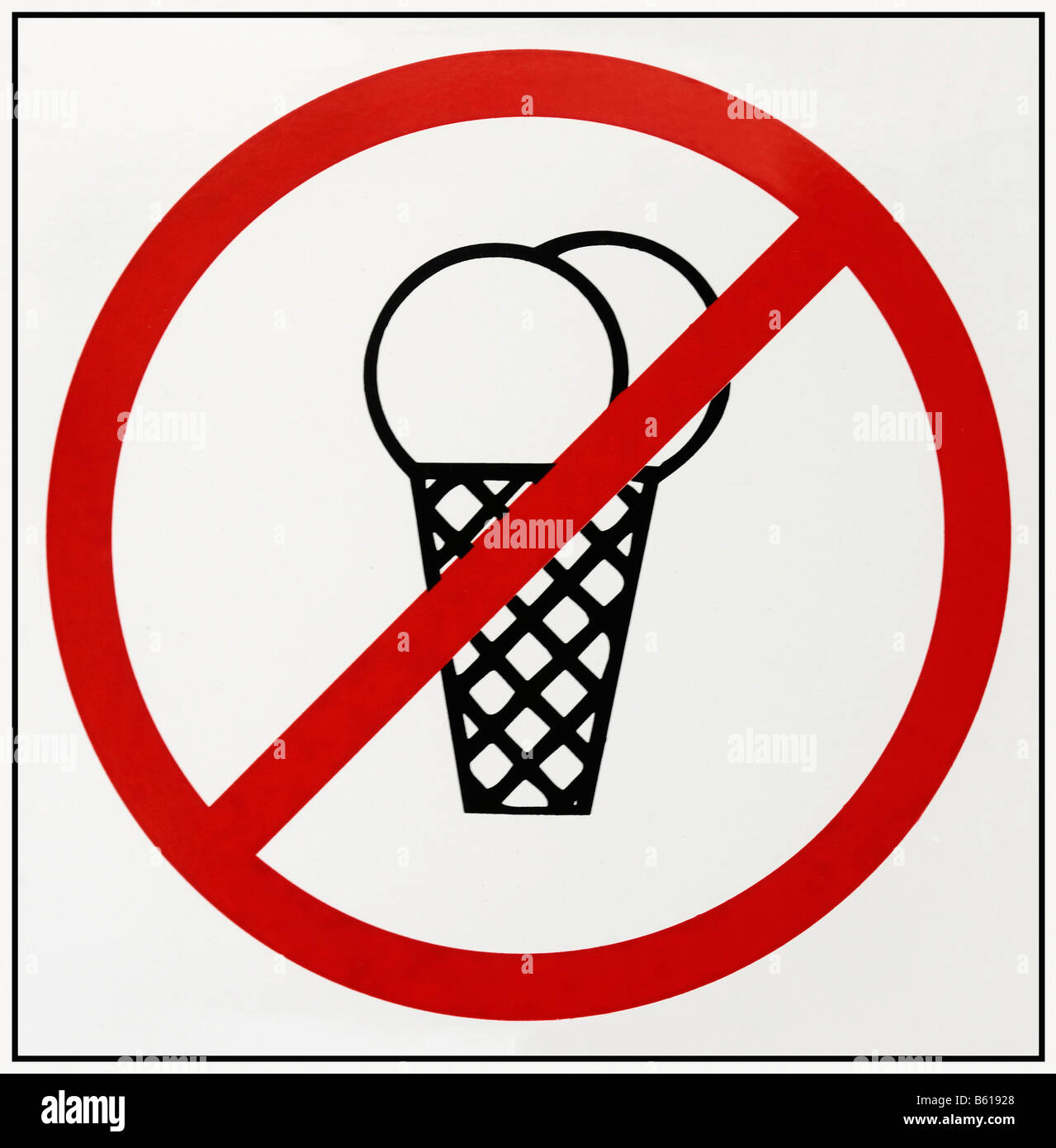 Ice-cream prohibited sign Stock Photo