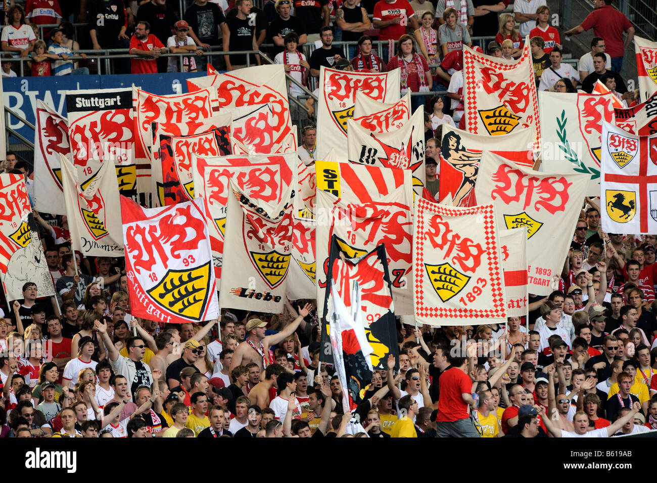 Fans of VfB Stuttgart, flags Stock Photo: 20927603 - Alamy