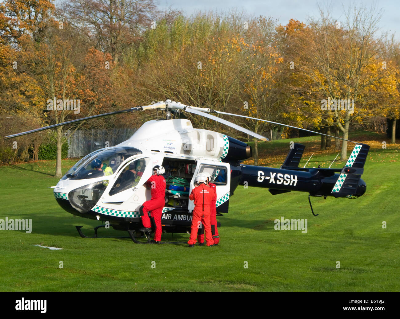 Air Ambulance HEMS Helicopter MD 902 Explorer Surrey Sussex Stock Photo
