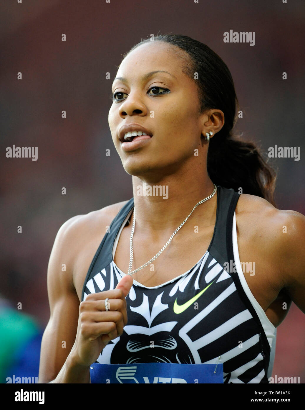 Sanya RICHARDS, USA, winner 200m and 400m sprint, at the IAAF 2008 World Athletics Final for track and field in the Stock Photo