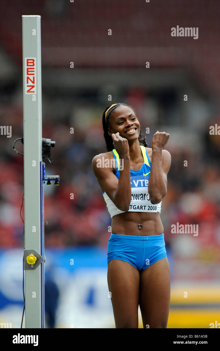 Chaunte HOWARD, USA, High Jump, at the IAAF 2008 World Athletics Final for track and field in the Mercedes-Benz Arena, Stuttgart Stock Photo