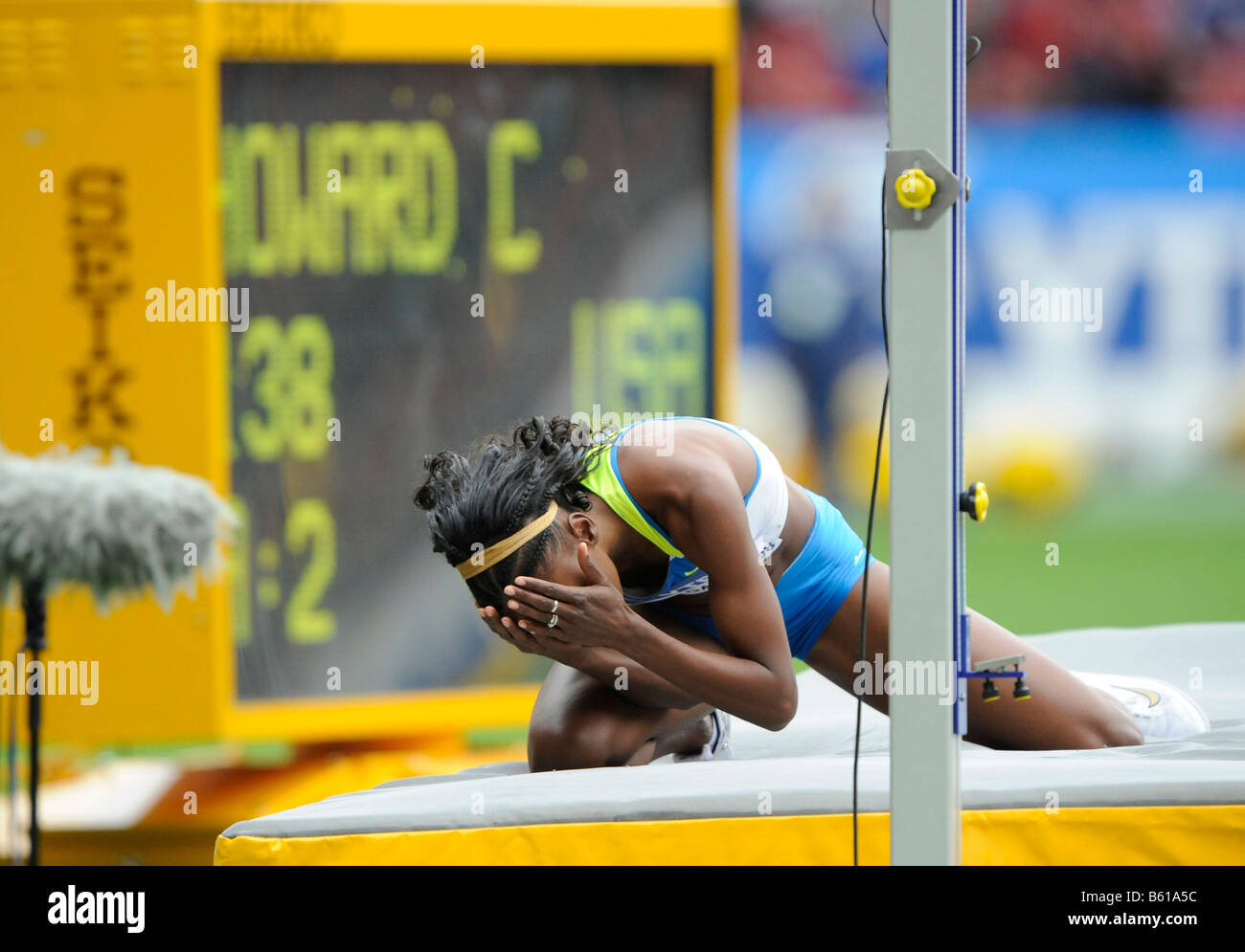 Chaunte HOWARD, USA, High Jump, at the IAAF 2008 World Athletics Final for track and field in the Mercedes-Benz Arena, Stuttgart Stock Photo