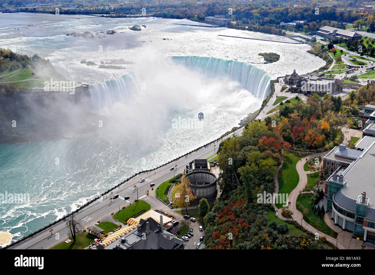 Aerial View of Niagara Falls from Skylon Tower Ontario Canada Stock Photo