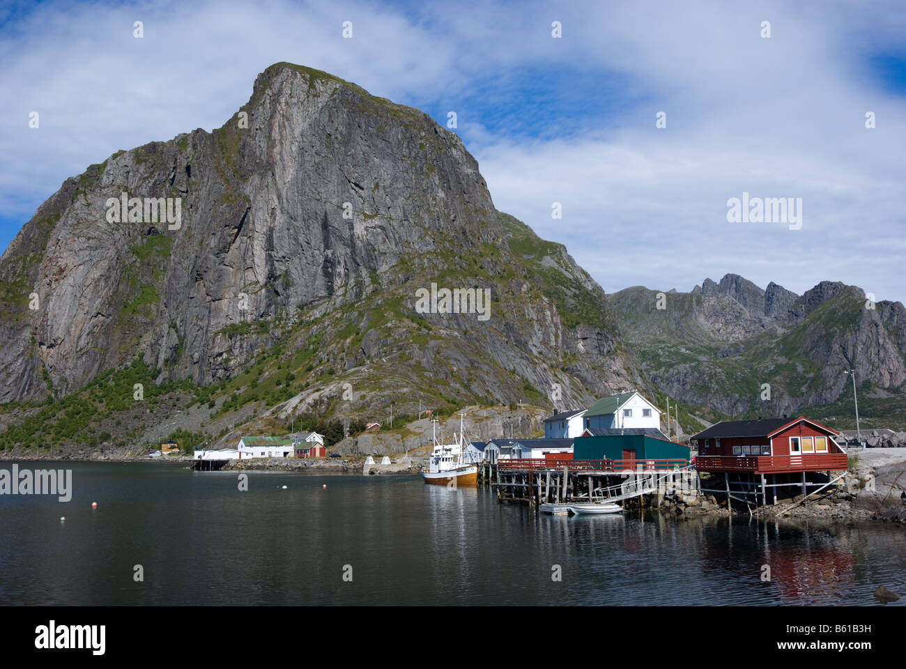 View from Hamnøy, Moskenesøya, Lofoten, Nordland, Norway, Scandinavia Stock Photo