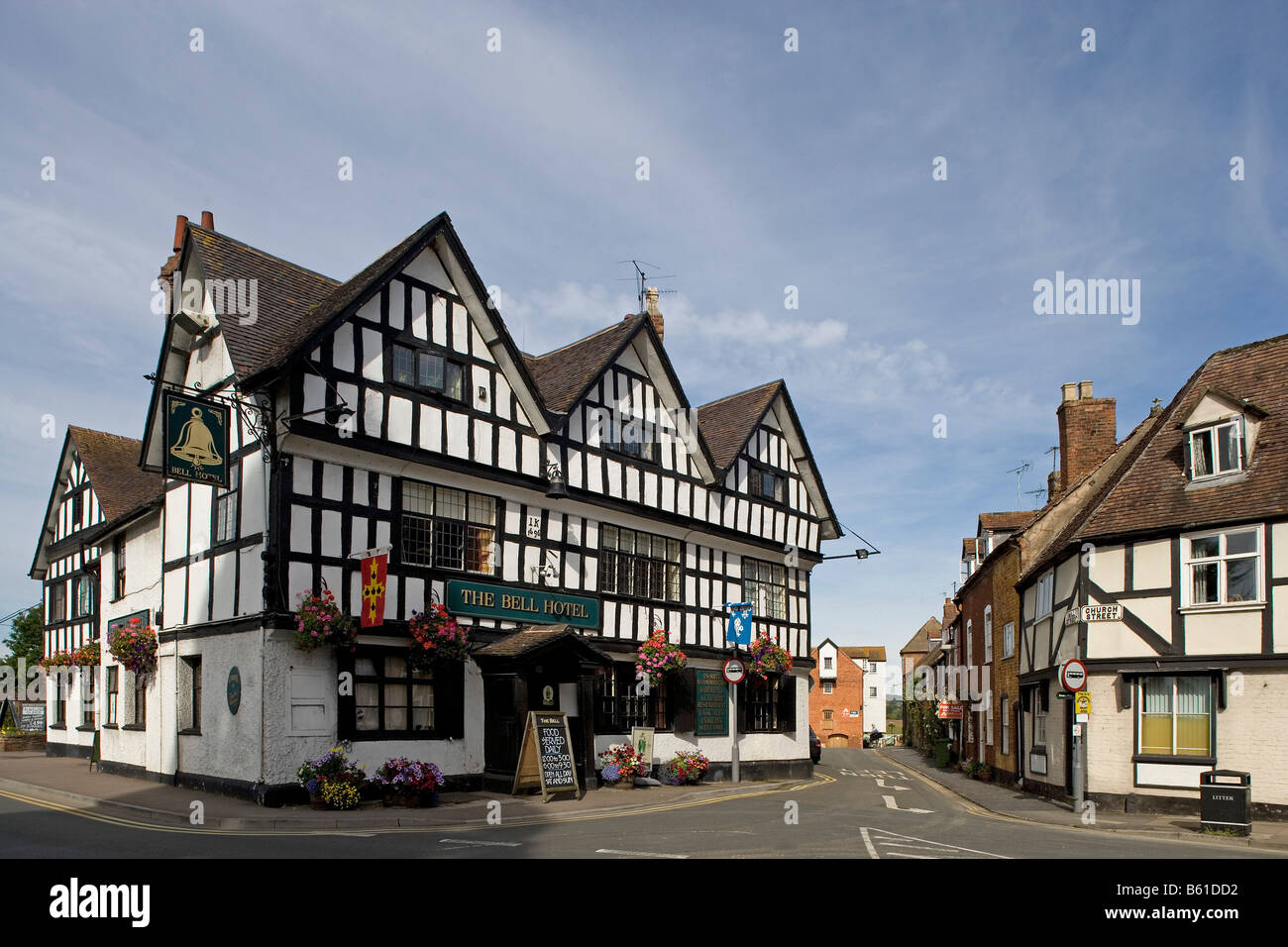 Tewkesbury Church Street typical houses Half timbered buildings