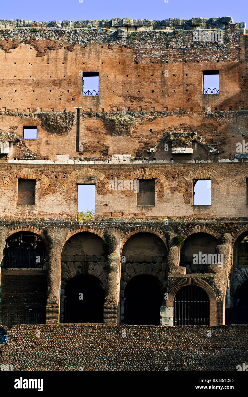 inside the Coliseum in Rome Stock Photo