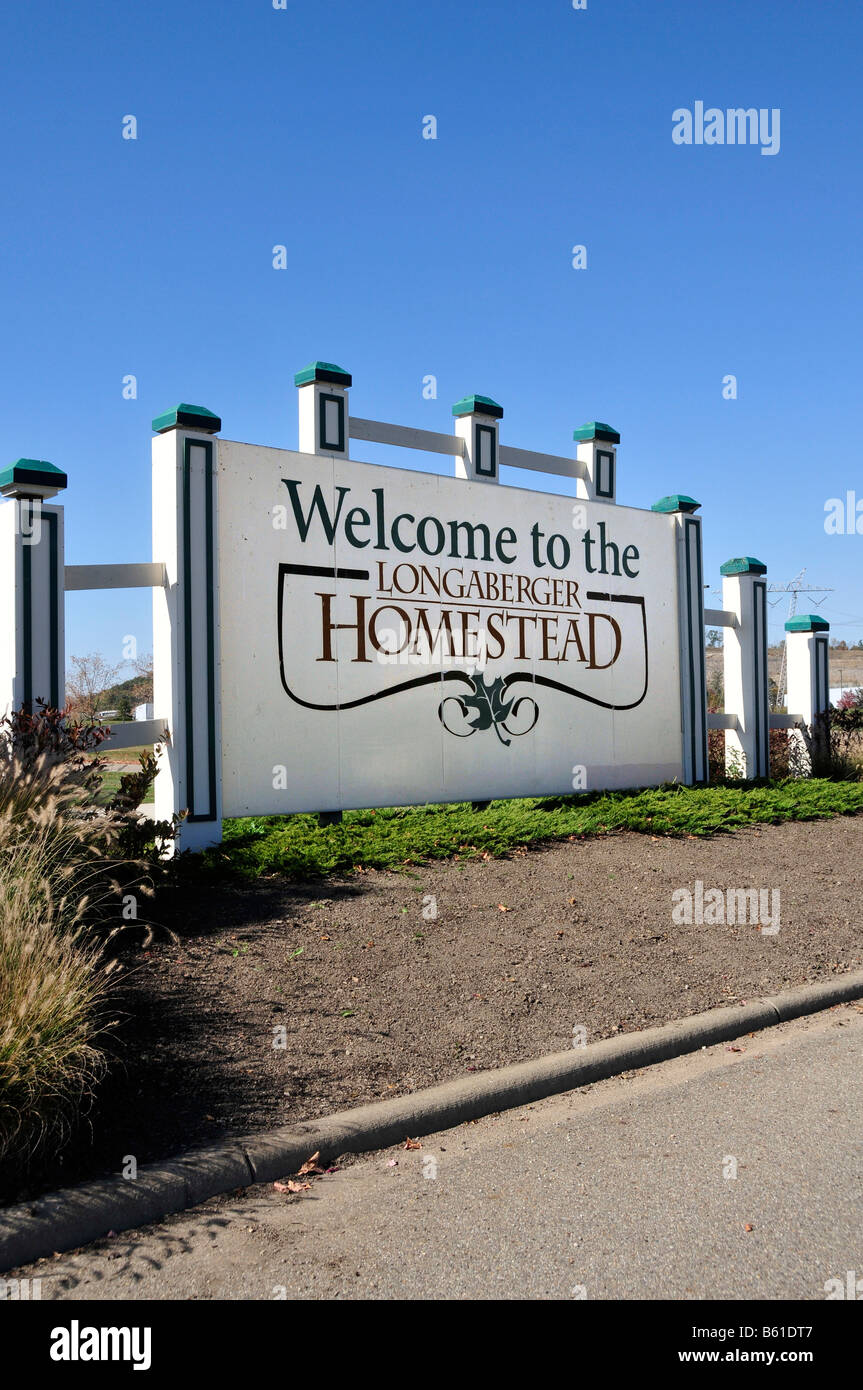 Longaberger Homestead sign Zanesville Frazeysburg Central Ohio Stock