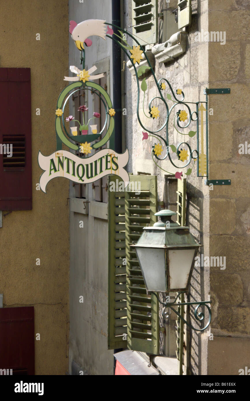Antique shop in the old town, Lausanne, Switzerland Stock Photo Alamy
