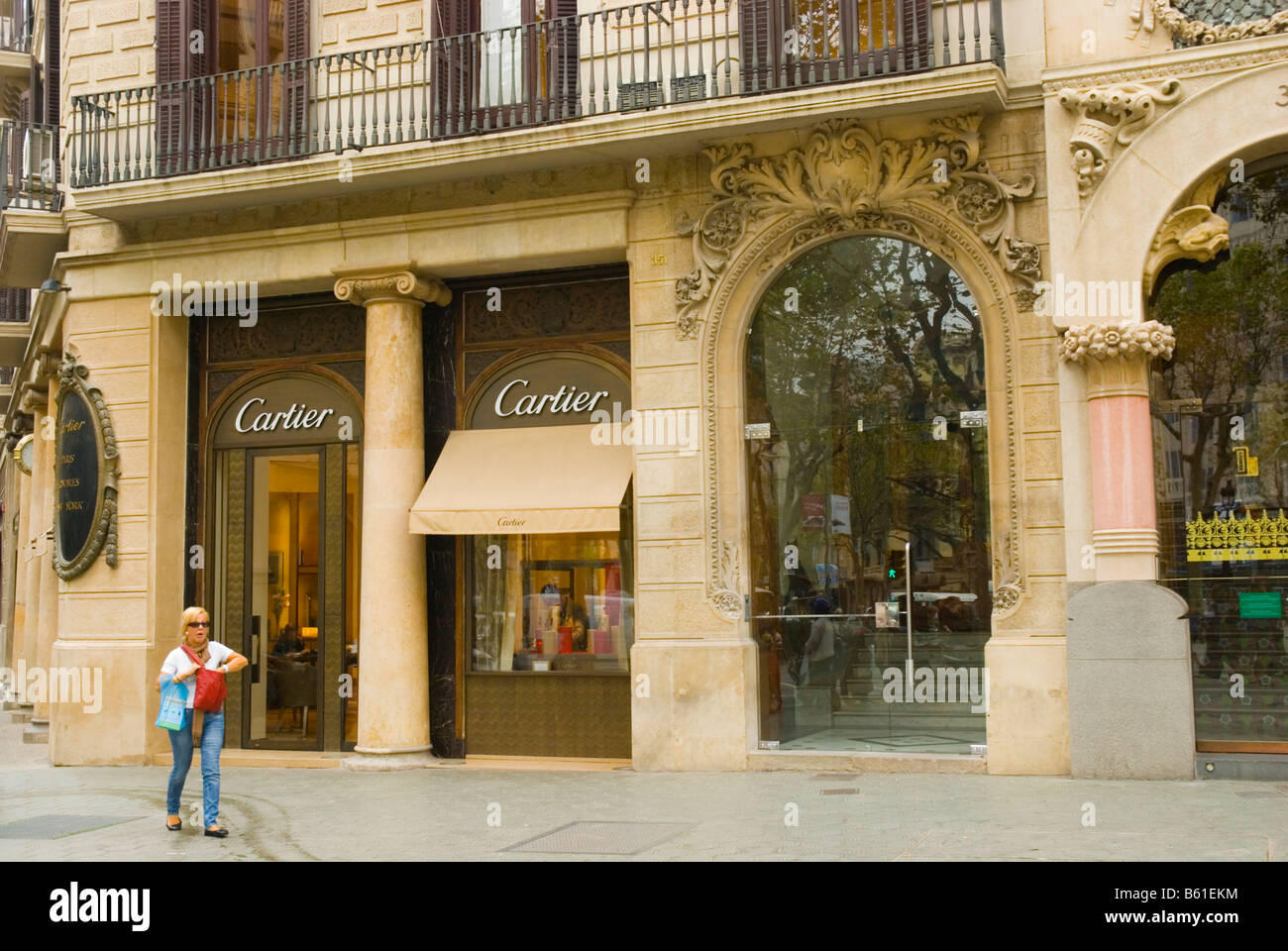 Cartier shop along Passeig de Gracia in 