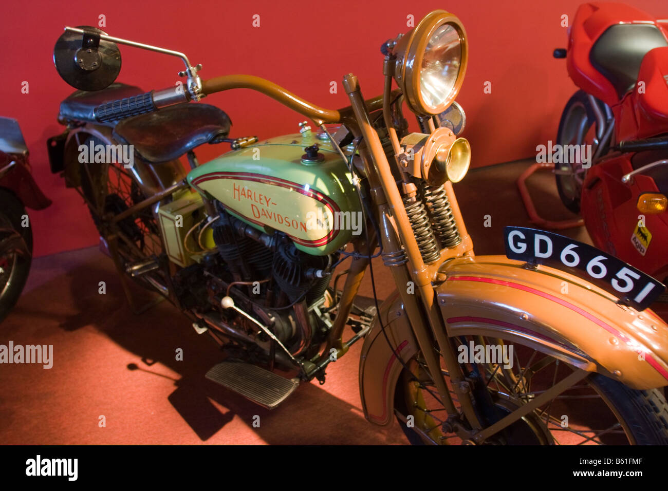 Vintage Harley Davidson in Museum of Transport Glasgow Scotland GB UK
