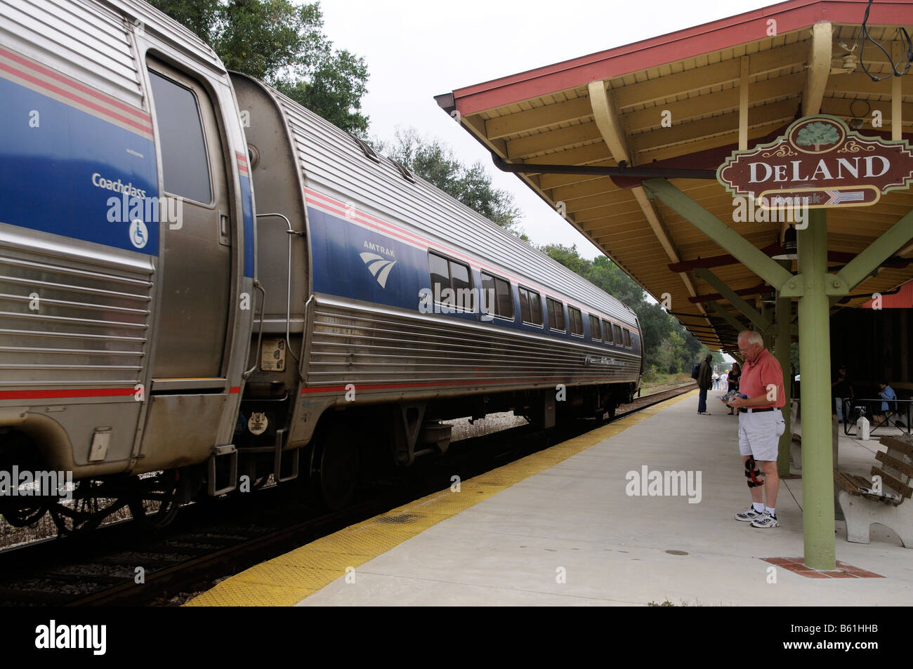 Amtrak Railroad train station building at DeLand central Florida