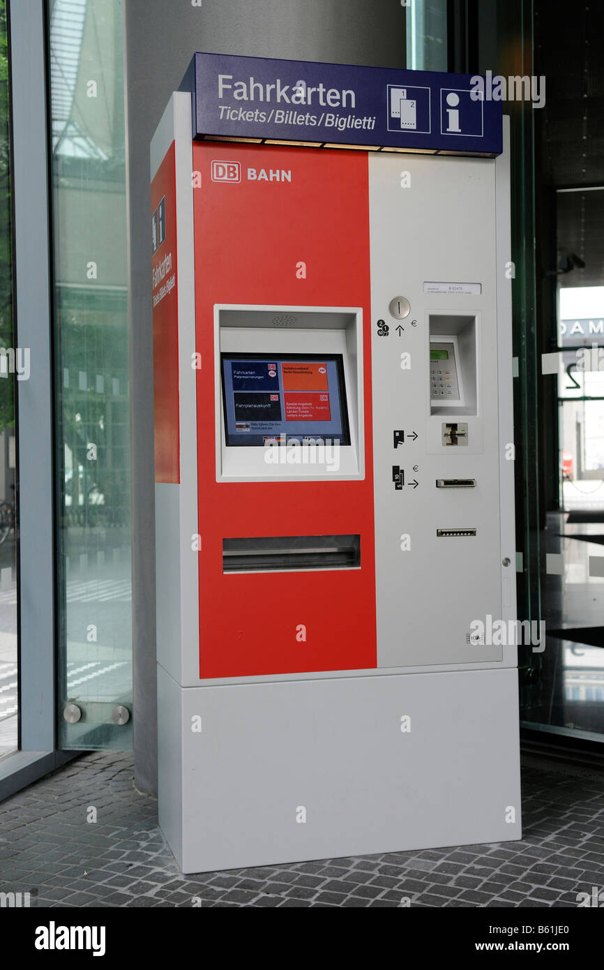 Ticket machine of the Deutsche Bahn AG, Germany national railway company Stock Photo