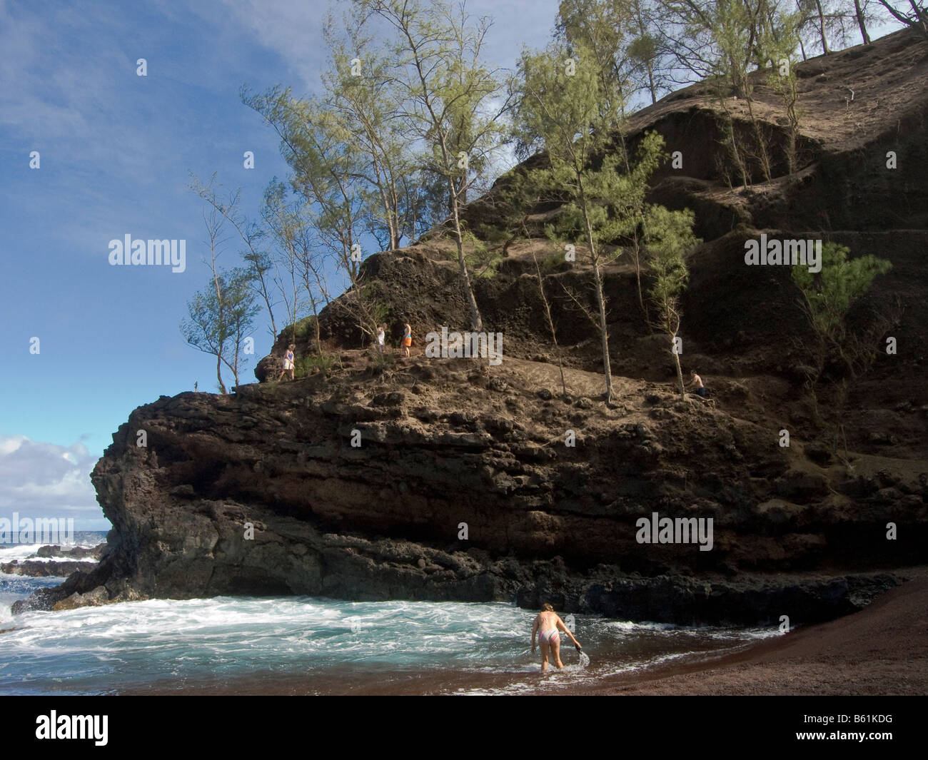Kaihalulu, Red Sand Beach, Hana, Maui, Hawaii Stock Photo Alamy
