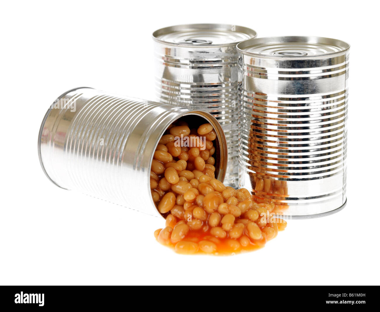 A tin of Beans. A tin of Tomatoes. Baked Beans tin.