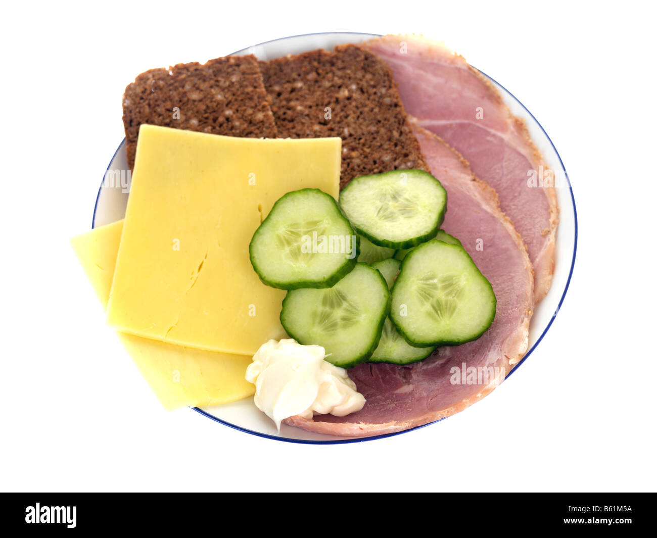 Ham And Cheese Rye Bread Sandwich Stock Photo Alamy