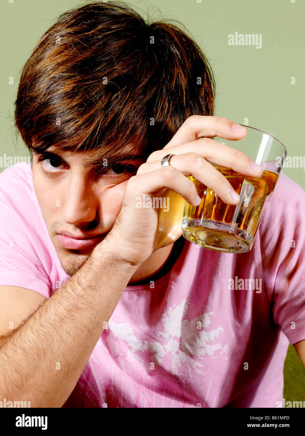 Young Man Drinking Beer Model Released Stock Photo