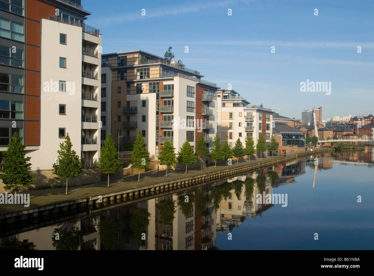 River Aire Waterfront Leeds UK Stock Photo Alamy