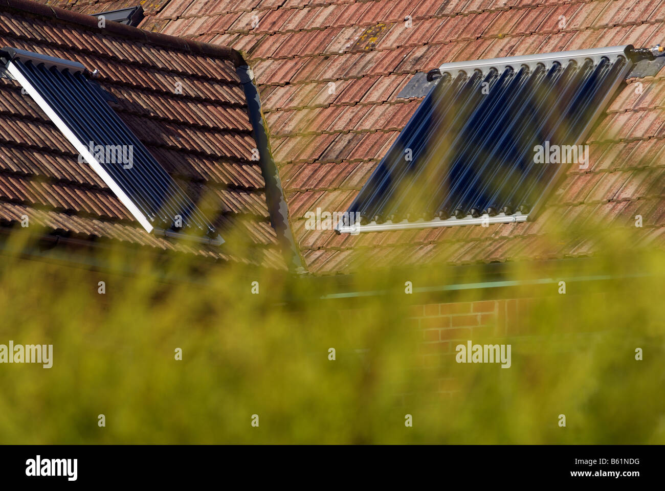 Solar evacuated tubes to heat the water of a house in Bawdsey, Suffolk ...