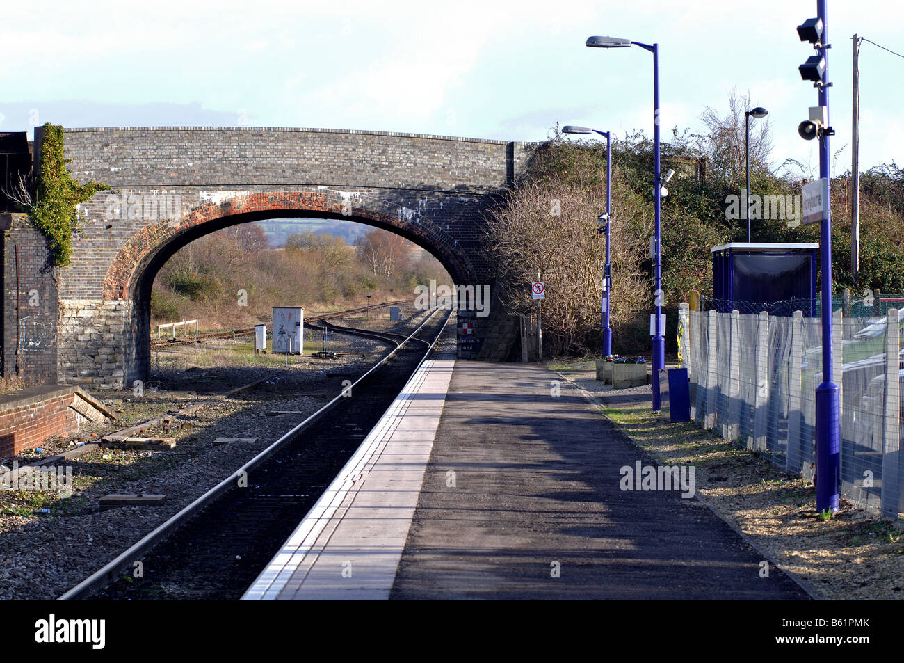 The Cotswold Line at Honeybourne station, Worcestershire, England, UK