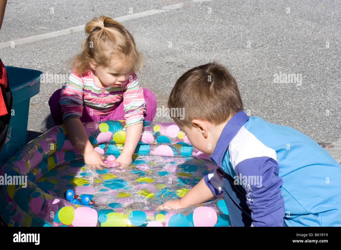 Kids playing at the school fall festival Stock Photo