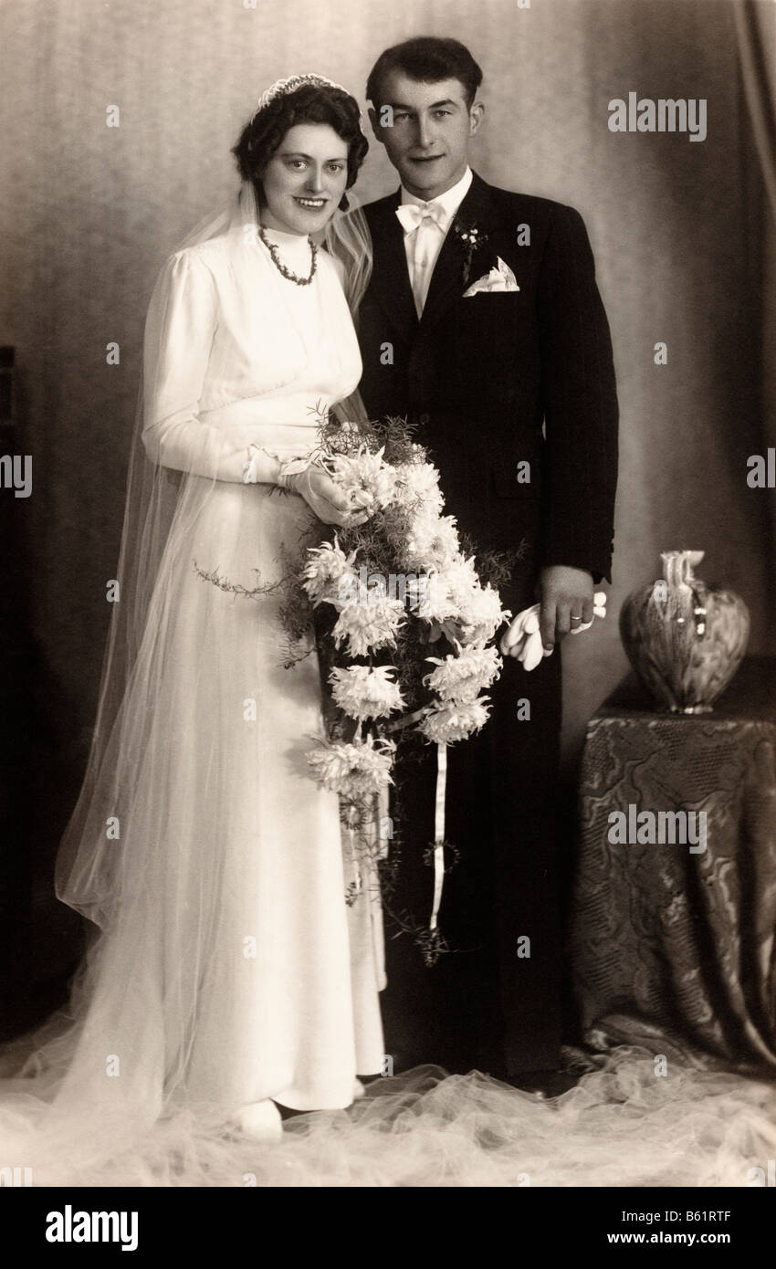 Historical photo, wedding pair, 1946 Stock Photo