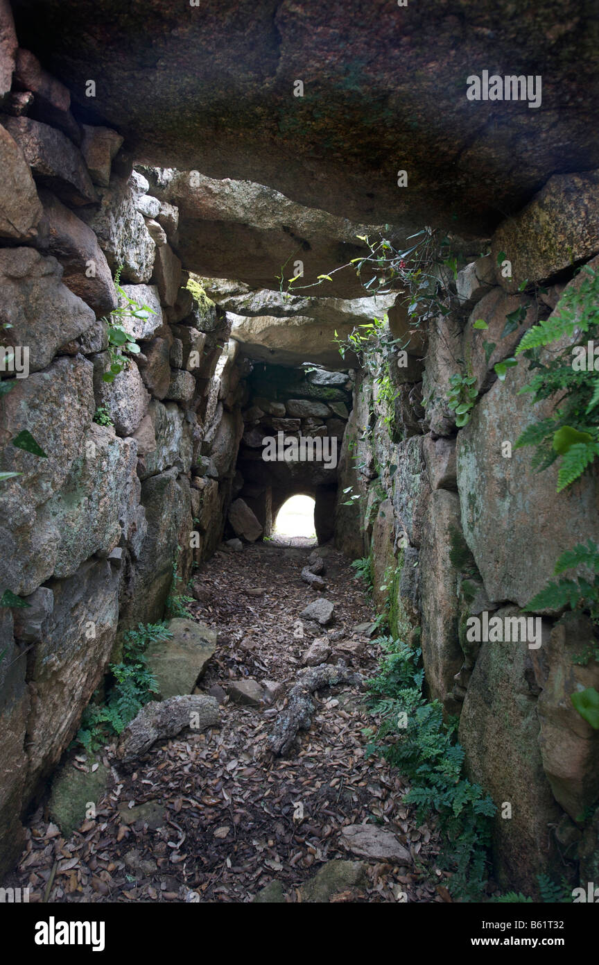 Interior Giant's Tomb, Pascaredda near Calangianus, Sardinia, Italy, Europe Stock Photo
