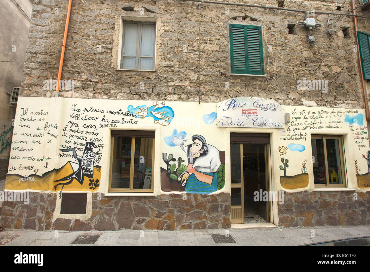 Political mural, Orgosolo, Sardinia, Italy, Europe Stock Photo